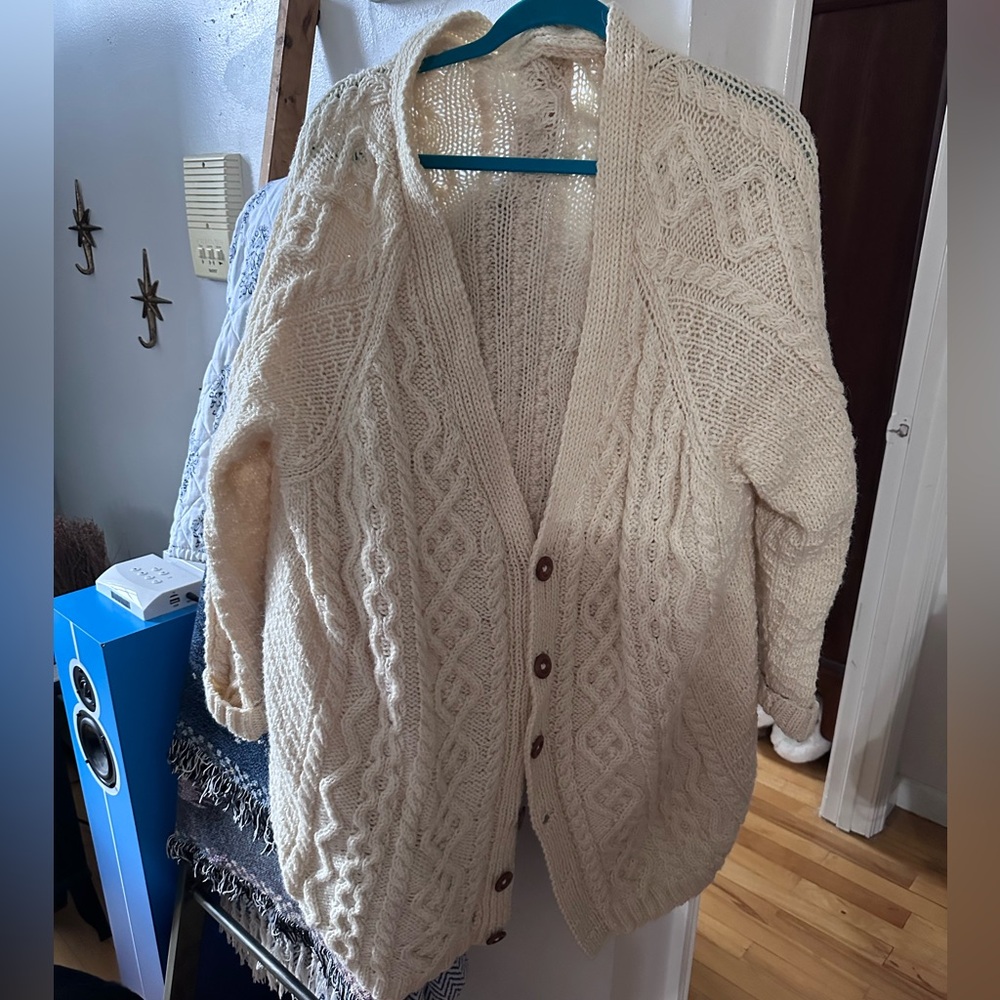 Scotland handmade cable knit cardigan